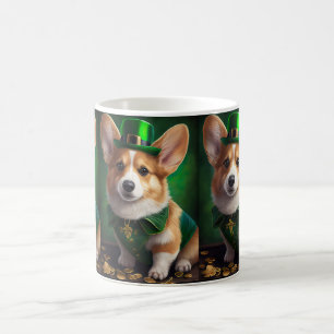 Corgi Hund i St. Patrick Dress Kaffemugg