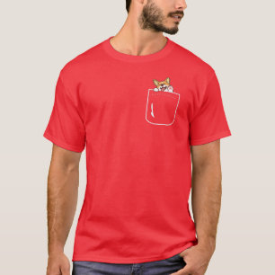 Corgi Hund in Pocket Funny Cute Puppy Big Lycklig T Shirt
