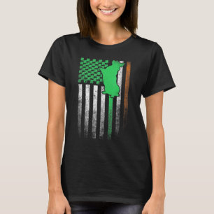 Corgi Hund Irländsk Amerikansk Flagga St Patricks T Shirt
