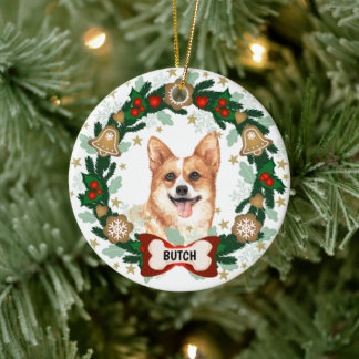 Corgi Hund jul Cute Hund Cookie WAN Julgransprydnad Keramik