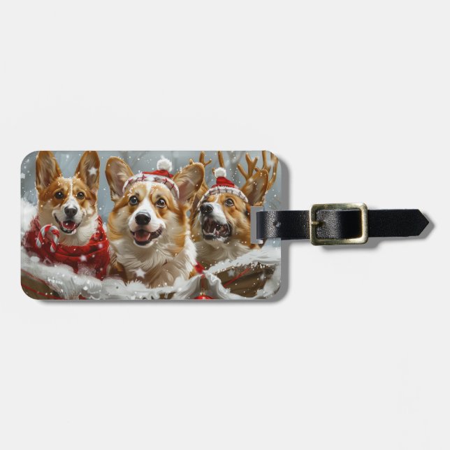 Corgi Hund Jul Festlig Bagagebricka (Horisontell Framsida)