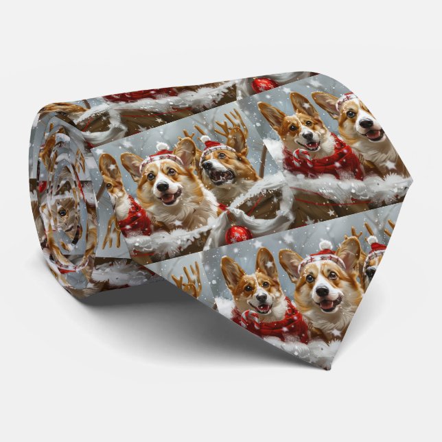 Corgi Hund Jul Festlig Slips (Rullad)