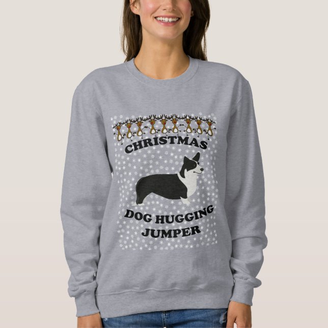 Corgi hund jul Hund som kramar T Shirt (Framsida)
