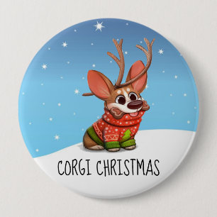 Corgi Hund Jul Knapp
