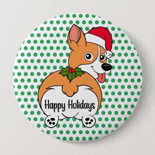Corgi Hund Jul Knapp