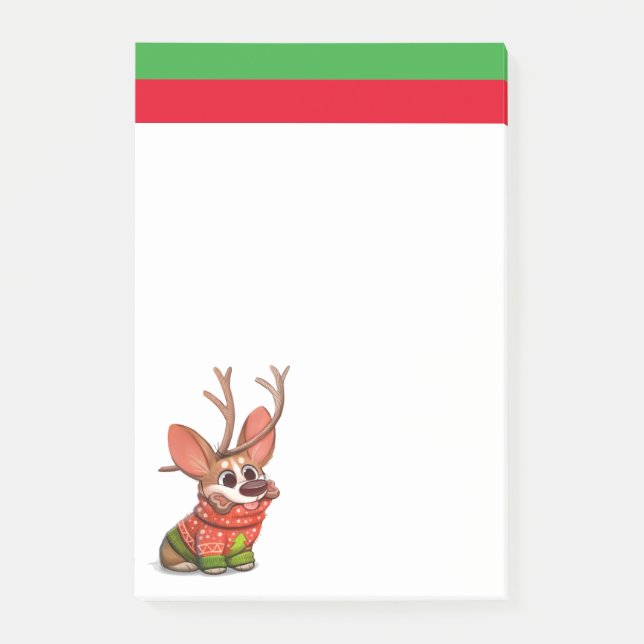 Corgi Hund Jul Noteringar Post-it Block (Framsida)