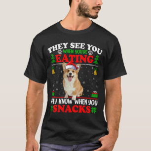 Corgi Hund Jul Roligt De Ser Att Du Äter S T Shirt