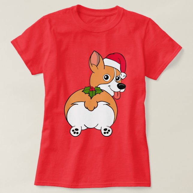 Corgi Hund jul T-Shirt (Design framsida)