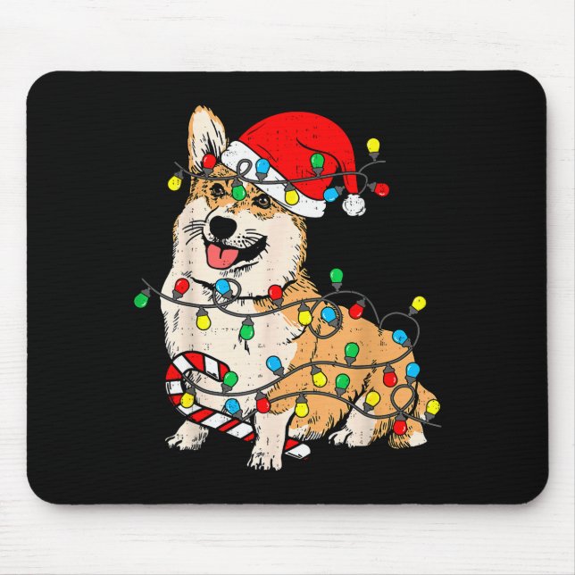 Corgi Hund Julbelysning Pyjamas Santa Jul Hund Dju Musmatta (Framsidan)