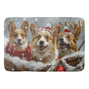 Corgi Hund julfesten Badrumsmatta