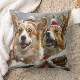 Corgi Hund julfesten Kudde