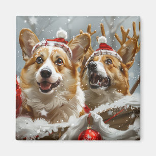 Corgi Hund julfesten Magnet