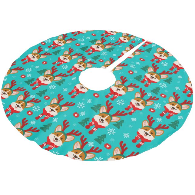 Corgi Hund Julgran Skört Julgransmatta Borstad Polyester (Vinklad)