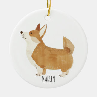 Corgi Hund Julgransprydnad Keramik