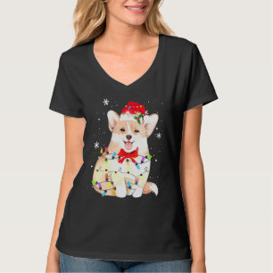Corgi Hund Julljus Julafton Mamma Pappa T Shirt