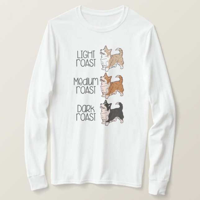 Corgi Hund & Kaffe T Shirt (Design framsida)