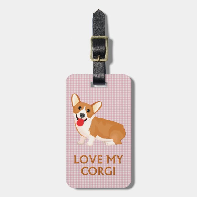 corgi hund kärlek bagagebricka (Vertikal Framsida)