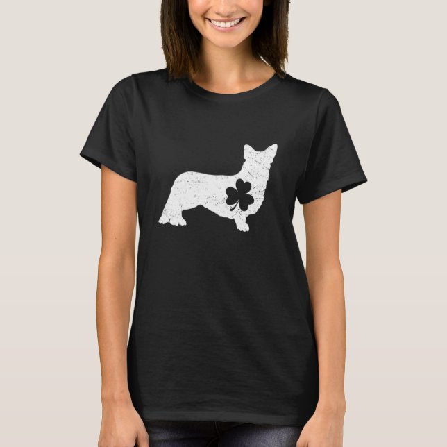 Corgi hund kostym St Patricks Day T Shirt (Framsida)