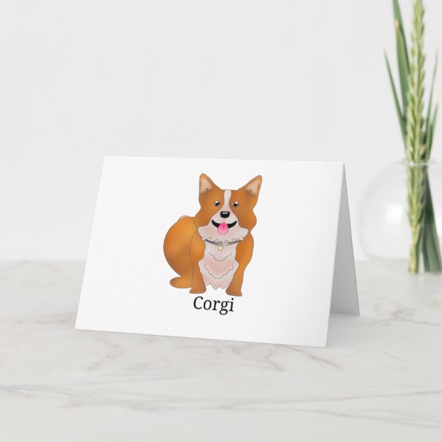 Corgi Hund l Helgkort (Framsida)