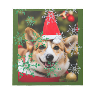 Corgi hund ler-roligt för julmassa anteckningsblock