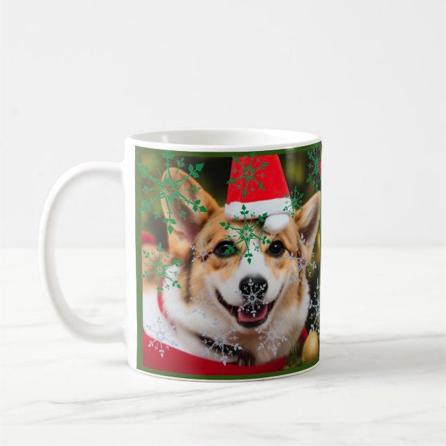 Corgi hund ler-roligt för julmassa kaffemugg (Vänster)