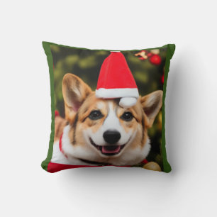 Corgi hund ler-roligt för julmassa kudde
