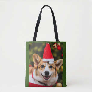 Corgi hund ler-roligt för julmassa tygkasse