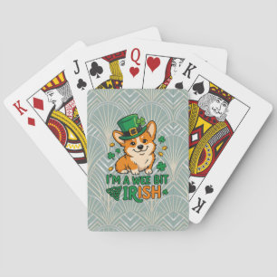 Corgi Hund "Lite Irländsk" Rolig St. Patrick's Day Casinokort