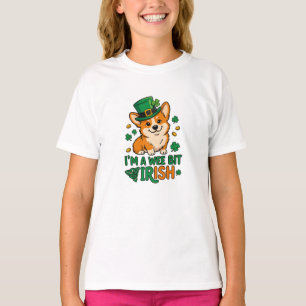 Corgi Hund "Lite Irländsk" Rolig St. Patrick's Day T Shirt