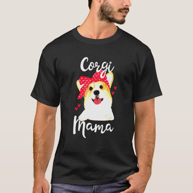 Corgi Hund Mamma Animal T Shirt (Framsida)