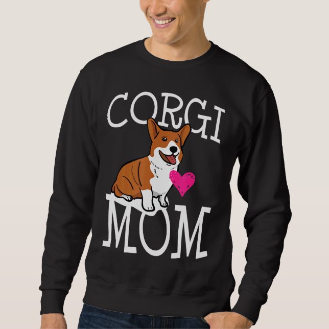 Corgi Hund Mamma Corgi Corgi Butts Lång Ärmad Tröja (Framsida)