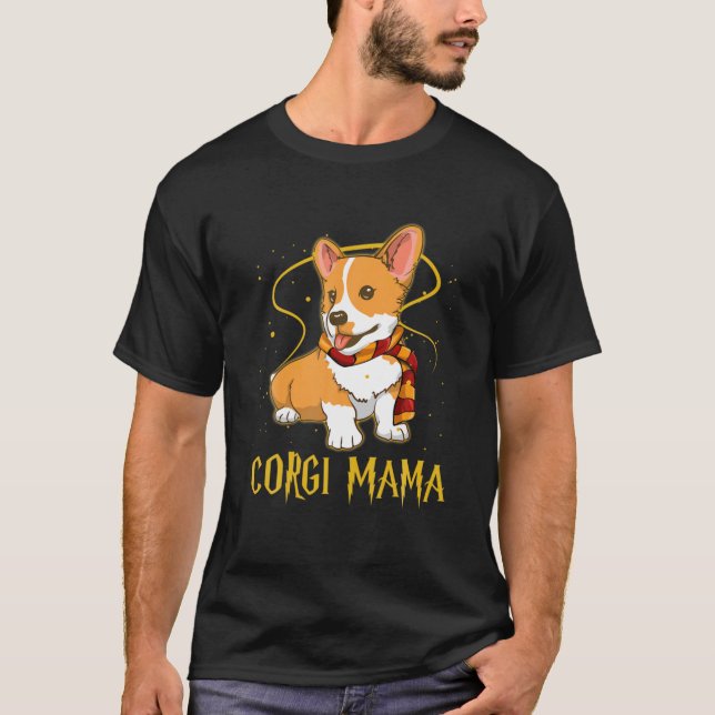 Corgi Hund Mamma Funny Mamma Mors dag Gift T Shirt (Framsida)