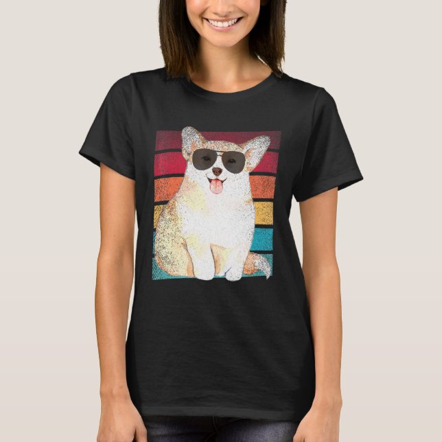 Corgi Hund Mamma Pappa Kläder T Shirt (Framsida)