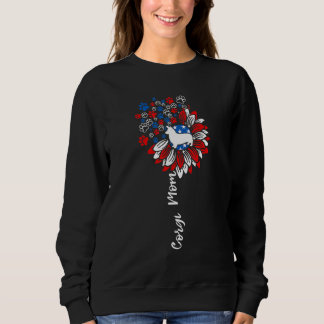Corgi Hund Mamma Pride Amerikanska solrosgurg 4 ju T Shirt