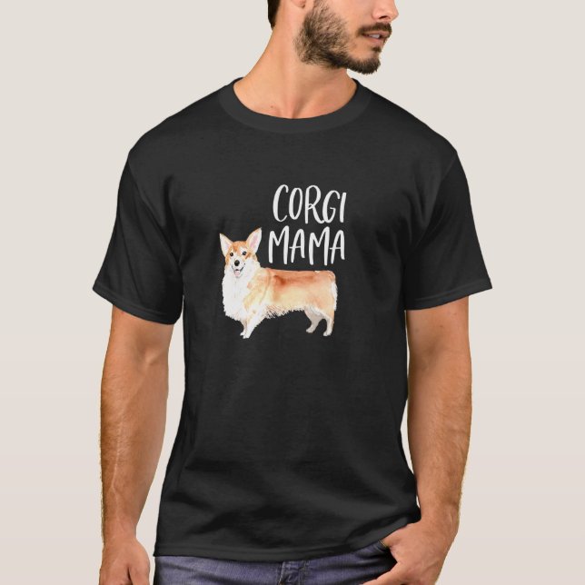 Corgi Hund Mamma T Shirt (Framsida)