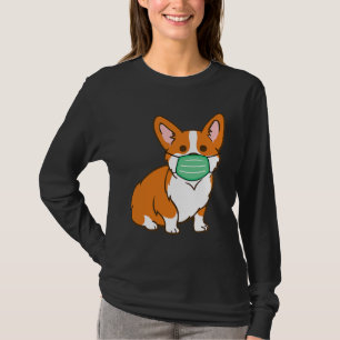 Corgi Hund Mask Social Avstånd antivirus T Shirt