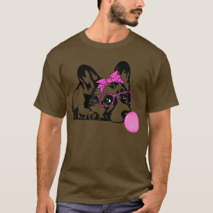 Corgi hund med bubbelgum bandana-glas t shirt