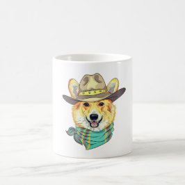 Corgi Hund med Cowboy Hat Kaffemugg