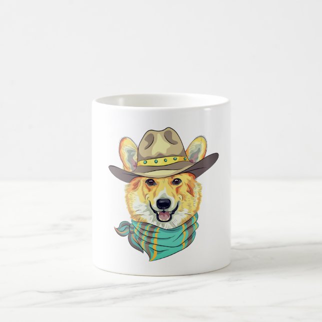 Corgi Hund med Cowboy Hat Kaffemugg (Center)