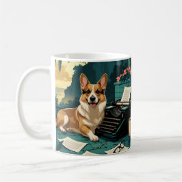 Corgi Hund med glansigt päls och en gentleman vint Kaffemugg