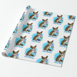 Corgi hund med tandborste presentpapper