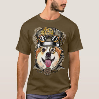 Corgi Hund Medieval Victorian Gothic Steampunk-399 T Shirt