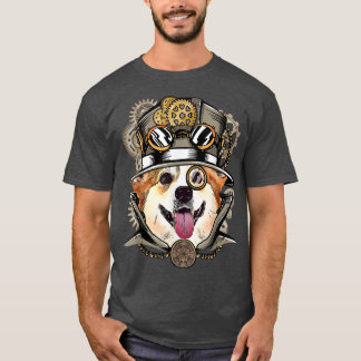 Corgi Hund Medieval Victorian Gothic Steampunk T Shirt