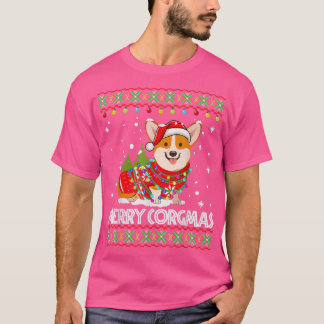 Corgi Hund Merry Corgmas Santa Corgi Ugly jul T Shirt