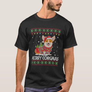 Corgi-Hund Merry Corgmas Santa Corgi-Ugly-jul T Shirt