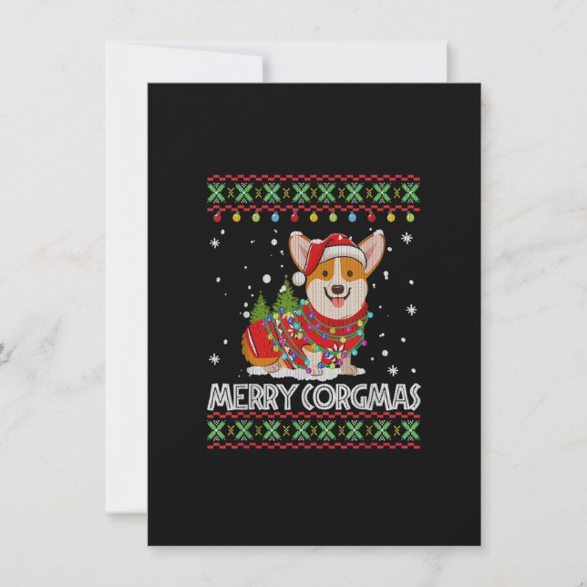 Corgi Hund Merry Corgmas Santa Hat Hund Julafton P Inbjudningar (Framsida)