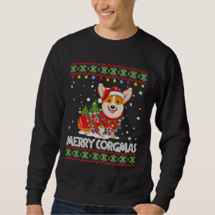 Corgi Hund Merry Corgmas Santa Lång Ärmad Tröja