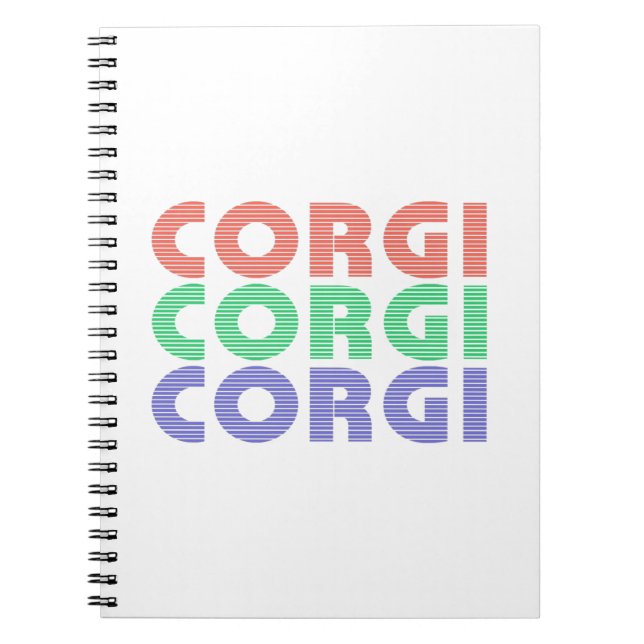 Corgi Hund Modern Färgrik Text Anteckningsbok (Framsidan)