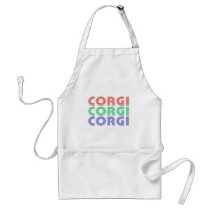 Corgi Hund Modern färgtext Förkläde