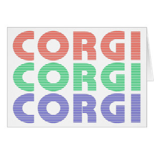 Corgi Hund Modern färgtext Hälsningskort
